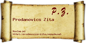 Prodanovics Zita névjegykártya